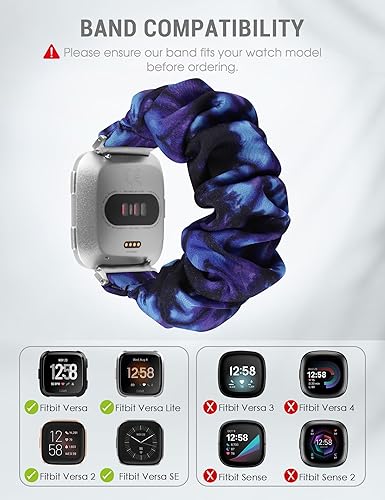 Miniatura 70 de TOYOUTHS - Bandas elásticas para Fitbit Versa/Versa 2/Versa Lite, edición especial para mujeres, niñas, elásticas, de tela, estampadas, de repuesto