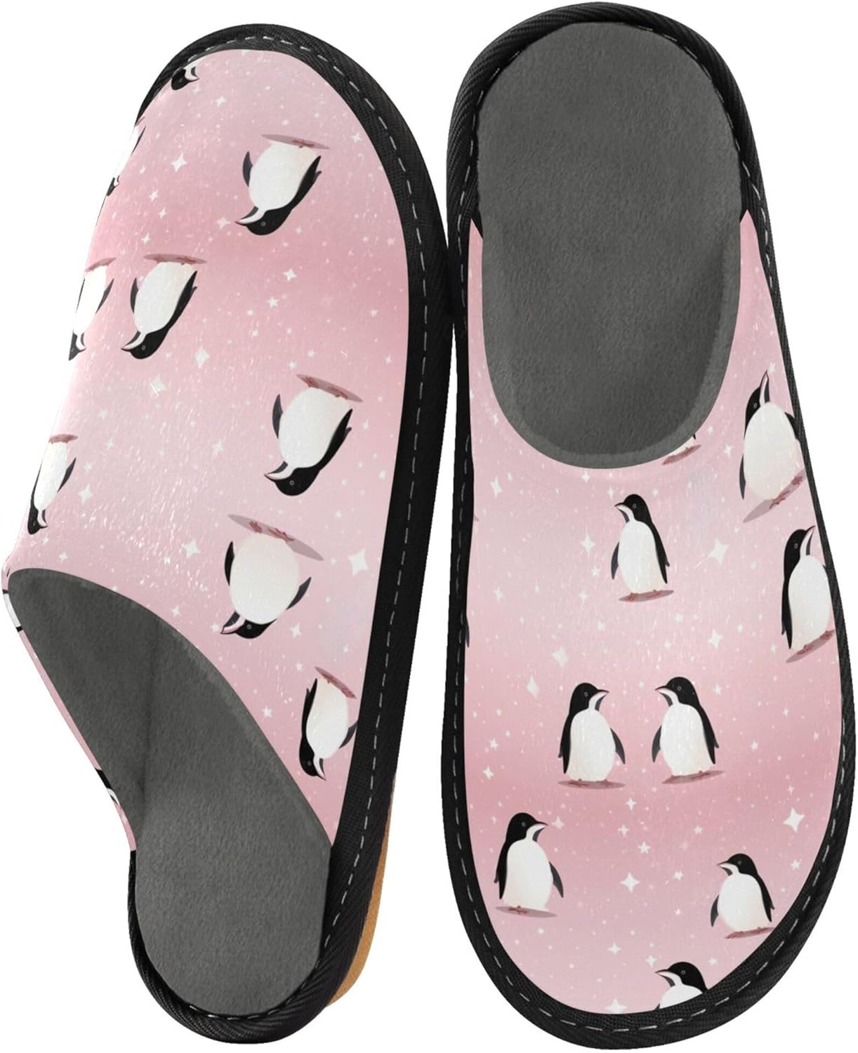 Cute Penguin House Slippers – Cozy Fuzzy Slippers for Guests, Washable & Disposable, Perfect for Shoeless Home, Spa & Hotel Use A112985