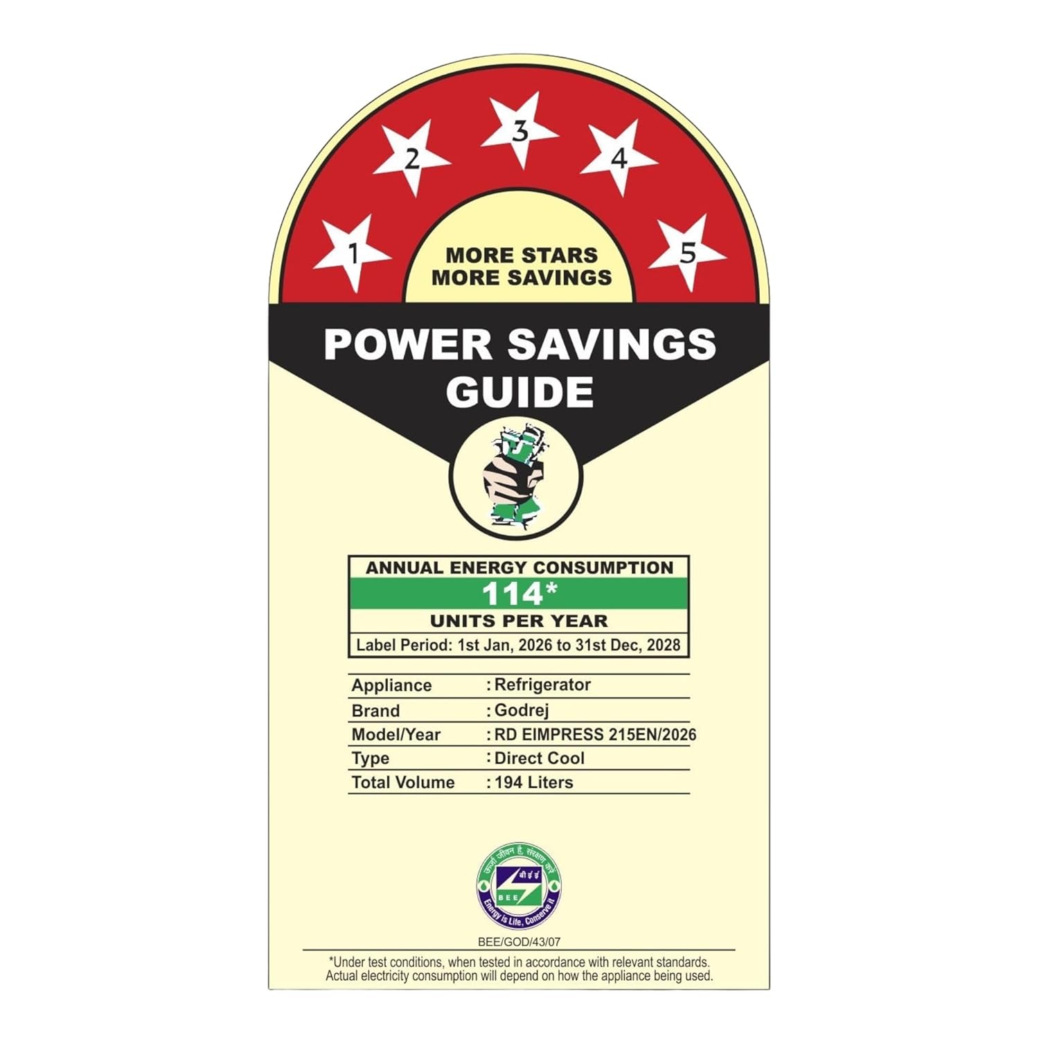 Godrej 194 L 5 Star Auto Defrost Technology | India’s first Direct Cool Refrigerator with Touch Controls on Handle | Direct Cool Single Door Refrigerator (RD E-IMPRESS 215E TDIE MD BM, Midnight Bloom) 39