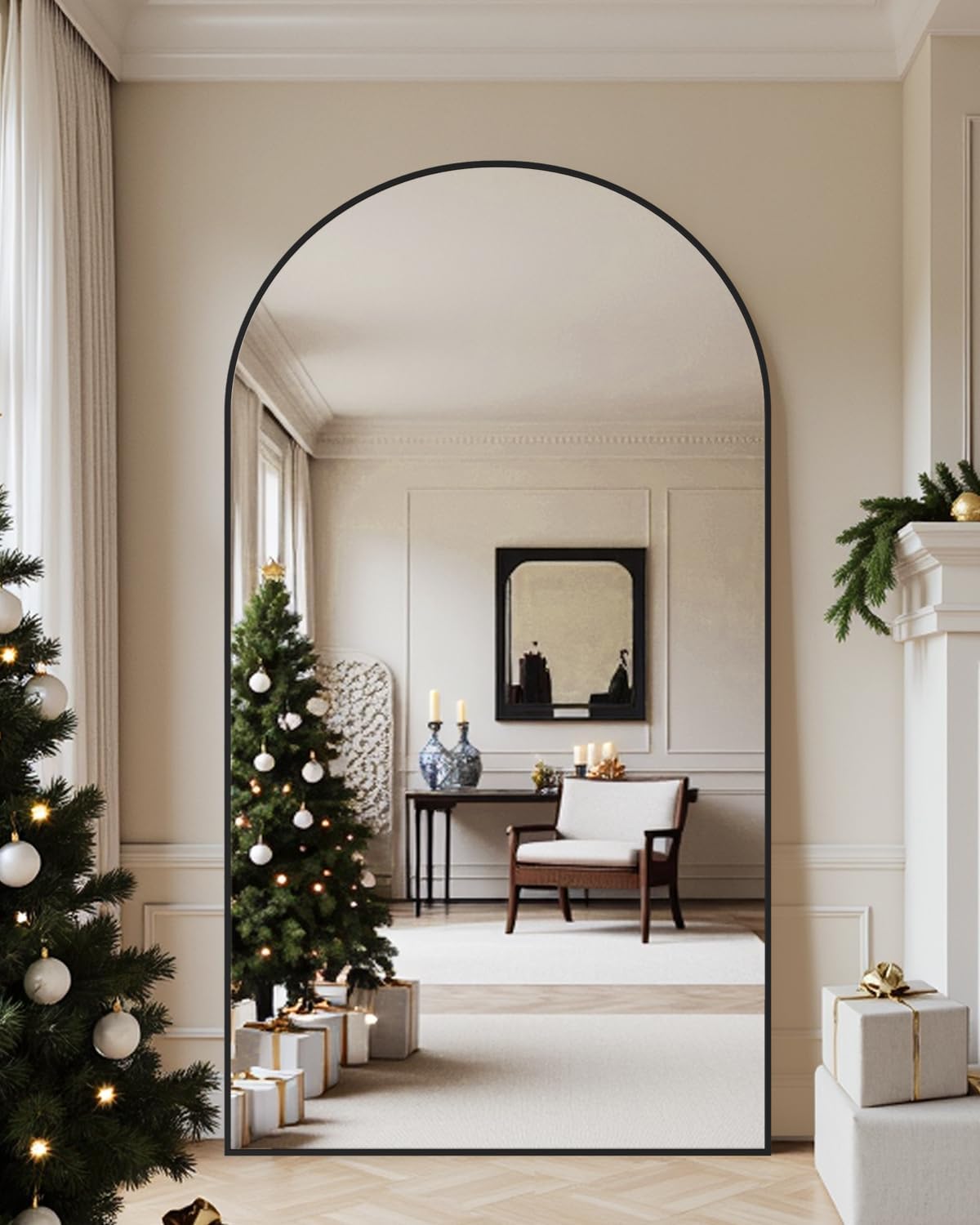 Floor Mirror, 46"×86" Full Length Mirror with Stand for Bedroom Living Room, Black