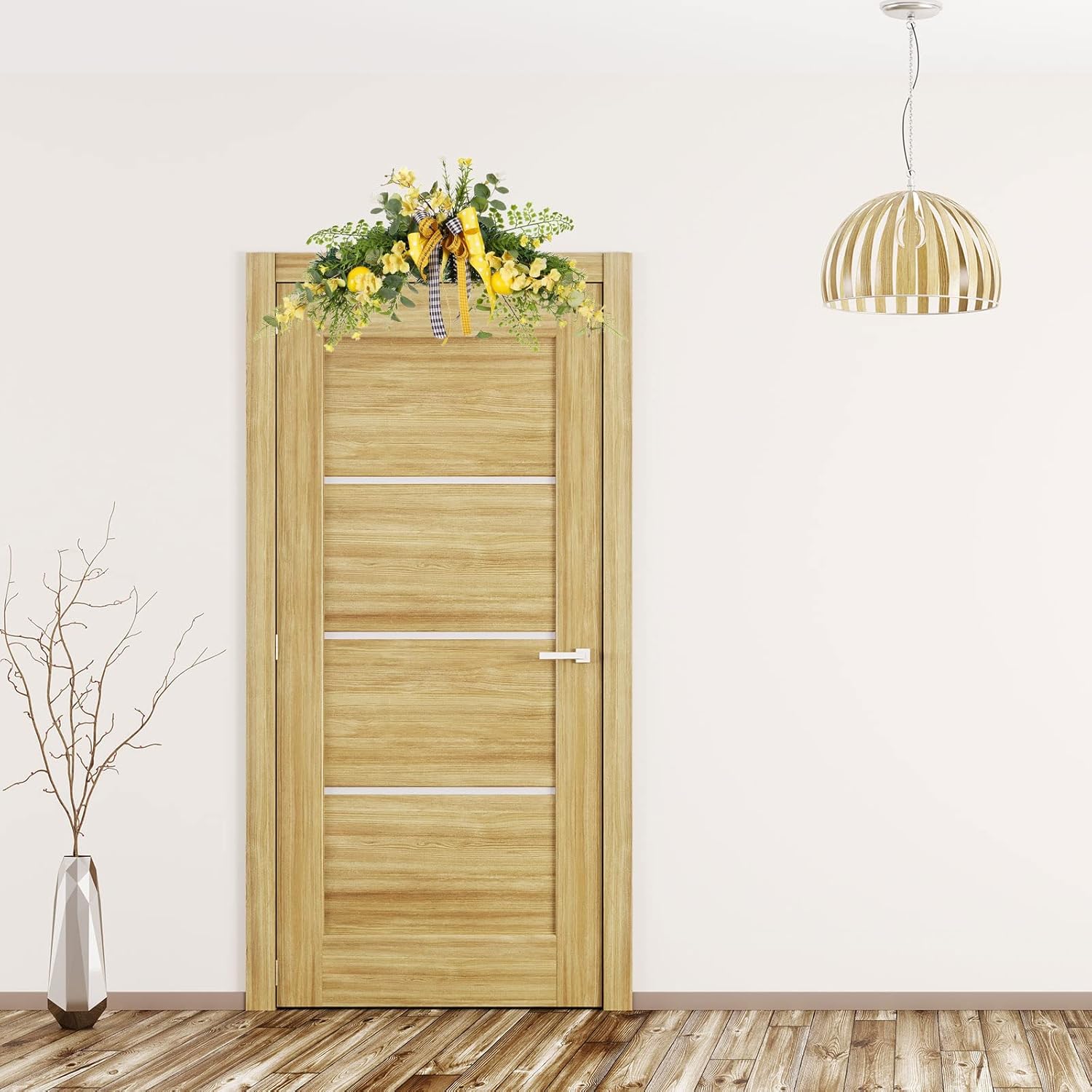 Wedding Arch Flowers Artificial Floral Swag for Door Lintel Spring Lemon Fruit Garland Rustic Decorative Swag for Wedding Arch Front Door Wall Home Decor(#1)