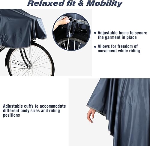 Miniatura 4 de Anyoo Poncho de lluvia impermeable para bicicleta, capas de lluvia, ligeras, compactas, reutilizables, para adultos