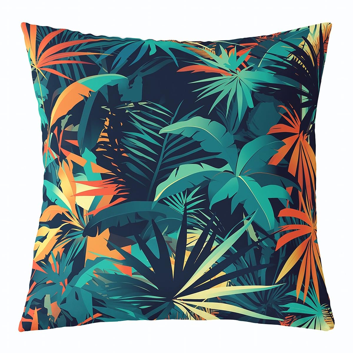 Homemissing Tropical Leaves Pillow Covers for Home Sofa Bed Couch Palm Leaves Throw Pillow Covers for Kids Boys Girls Green Leaf Cushion Covers Botanical Pillowcases - Image 2