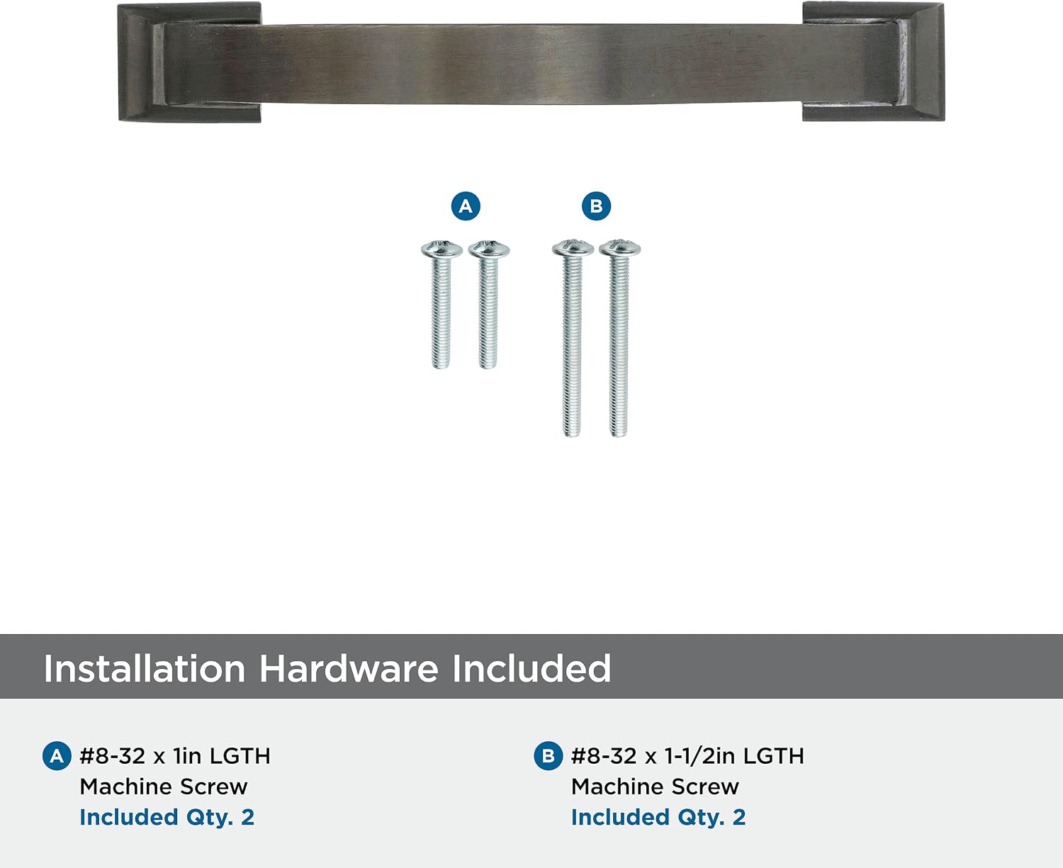 Amerock | Cabinet Pull | Gunmetal | 3-3/4 inch (96 mm) Center to Center | Candler | 1 Pack | Drawer Pull | Drawer Handle | Cabinet Hardware