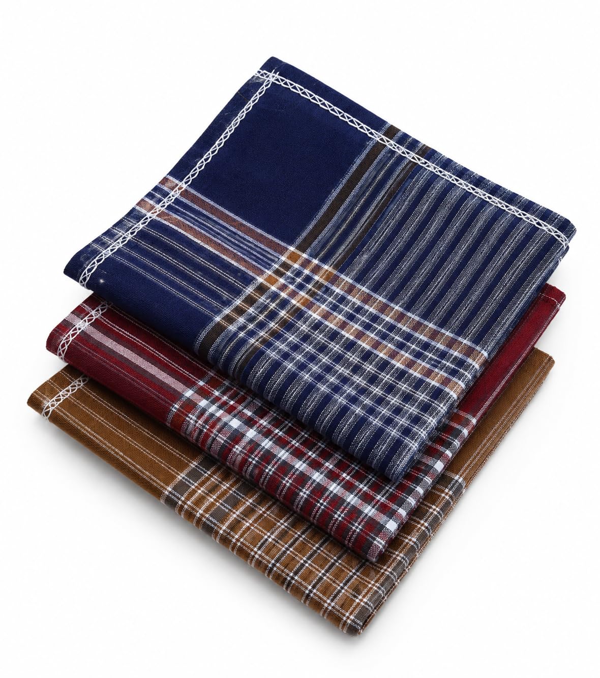 ally vinny Cotton Soft Handkerchiefs/Rumal for Men | Pack of 3 | Checkered | (40x40cm/16x16inches) - Multicoloured-picture-19