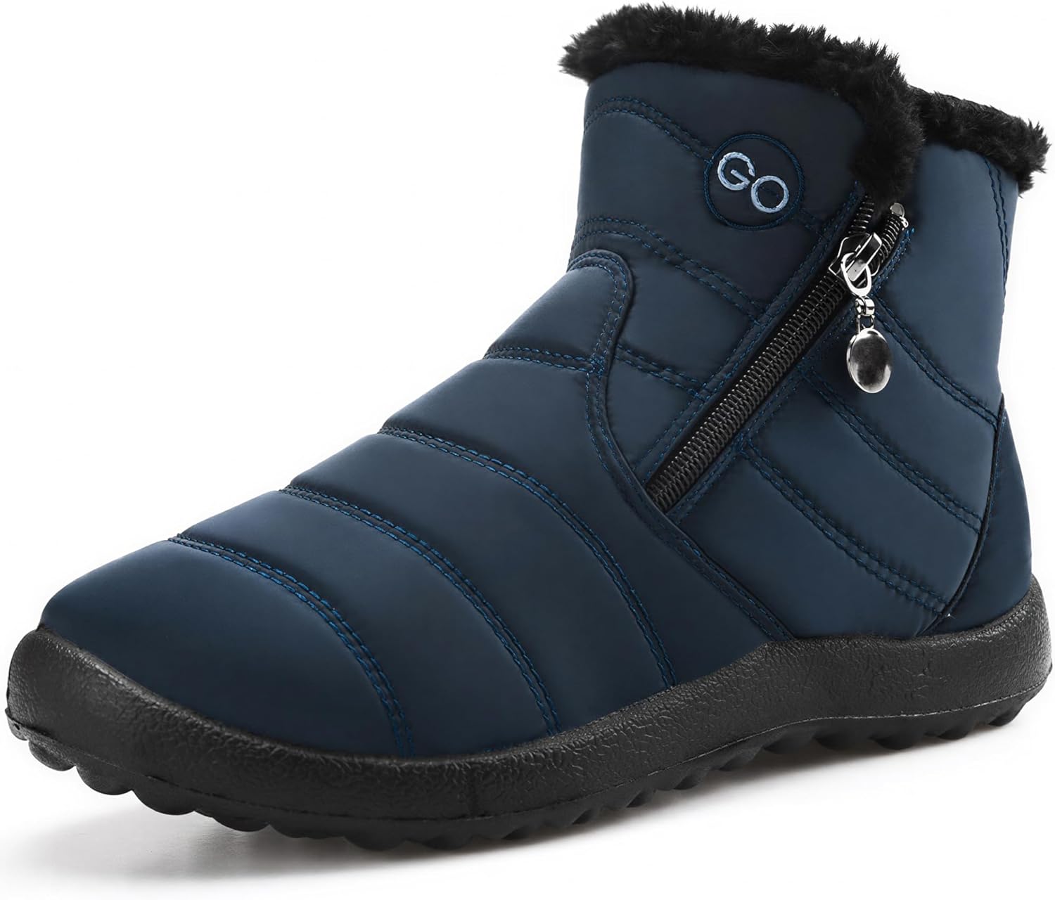 HARENCE Snow Boots for Women Winter Boot with Comfortable Warm Fur Lined Ankle Booties Outdoor Slip On Waterproof Short Boots