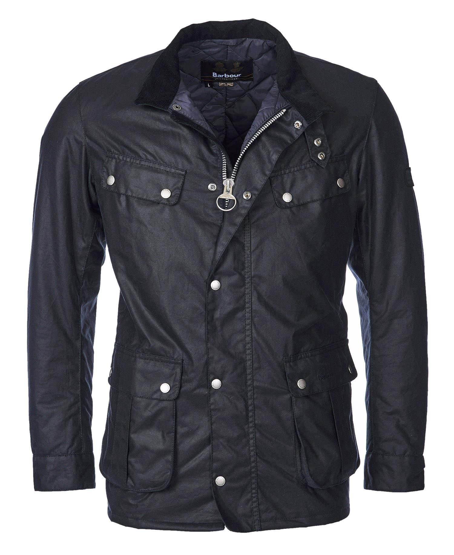 Barbour International Men's Navy Duke Waxed Jacket Mwx2140ny