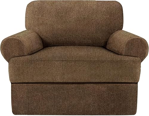 Miniatura 27 de Fundas para sofá de 3 piezas con cojines en forma de T, funda elástica para sofá, fundas para muebles con 2 fundas individuales para cojines en Azul