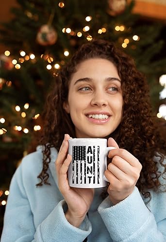 Miniatura 7 de Kropsis Taza de café de cerámica con diseño de bandera americana para familiares y amigos, color blanco