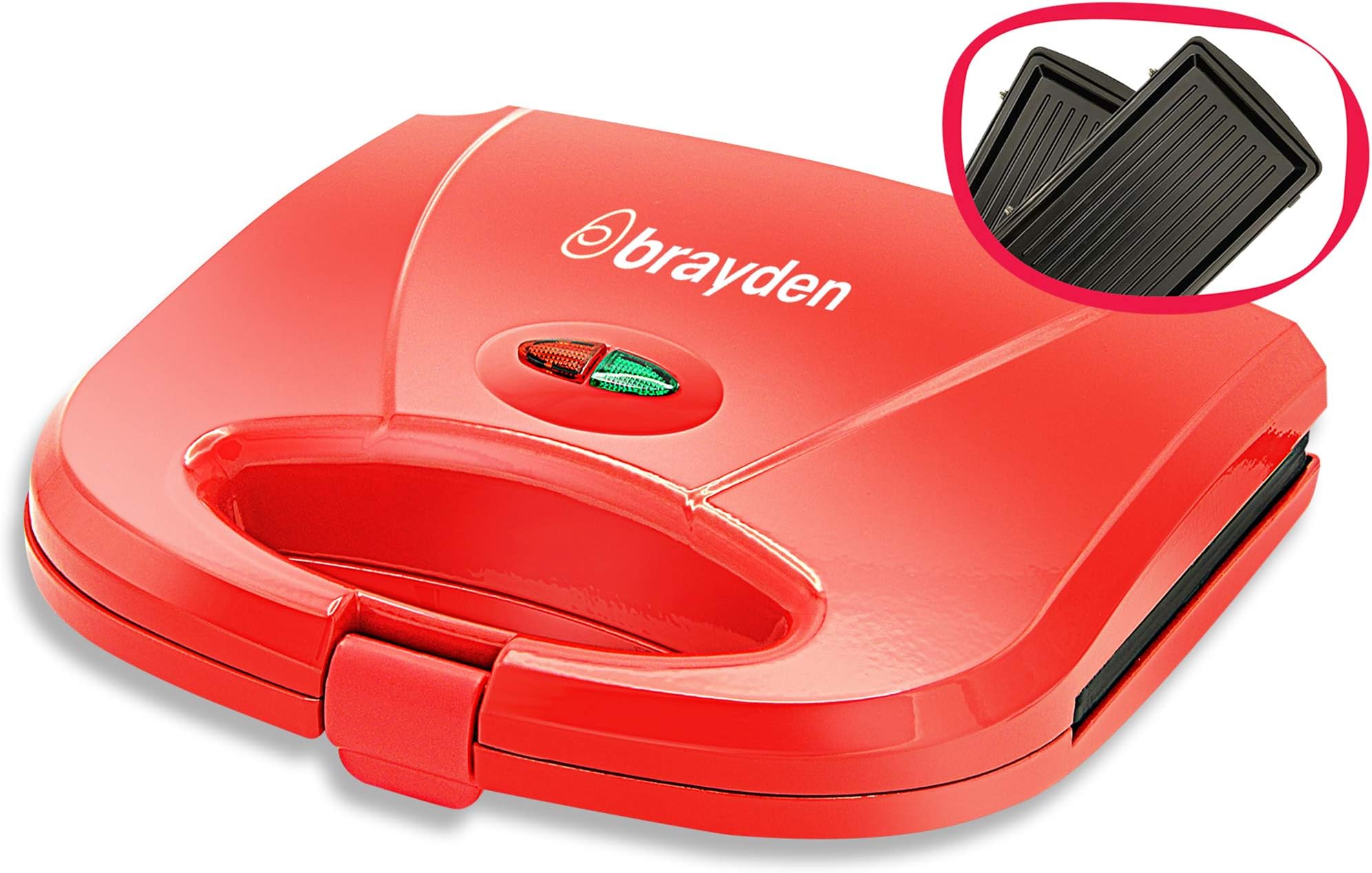 Brayden Furo G10 800-Watt Sandwich Maker With Fixed Non-stick Plates, Red