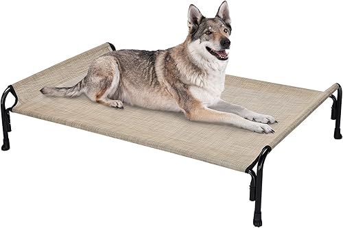 Miniatura 1 de Veehoo CWC2204 - Cama elevada para perros grandes, cama elevada para mascotas con reposacabezas inclinado para interiores y exteriores, lavable,