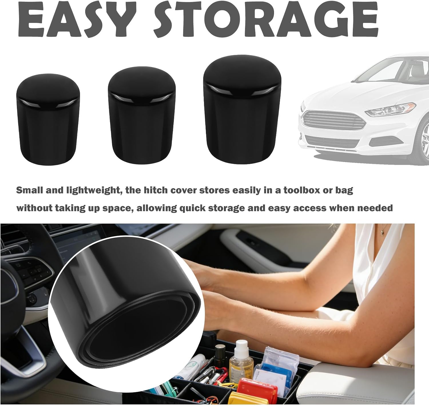 3PCS Trailer Hitch Ball Cover Kit,Multi-Size Trailer Ball Cover Kit for 1-7/8",2",2-5/16",Universal Trailers Hitch Covers Car Accessories for Protecting Trailers Hitches Balls