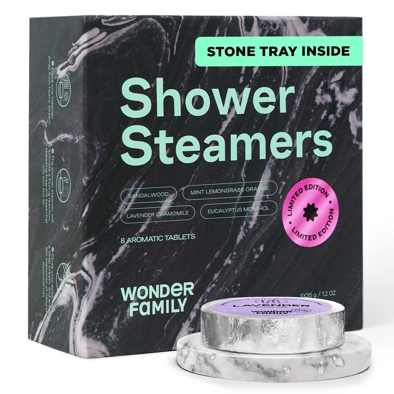 Aromatherapy Shower Steamers Gift Set – Mint, Eucalyptus, Sandalwood, Lavender – Essential Oil Vapor Shower Tablets, Individually Wrapped Melts, Spa Presents for Women & Men - New Year Gifts