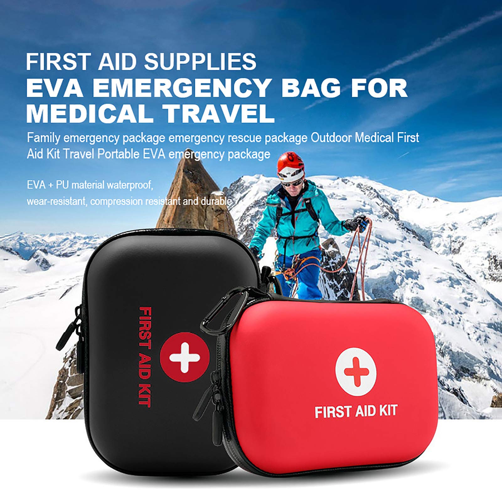 JKGHK Kit di Pronto Soccorso per Esterni, Borsa Portatile per Medicinali da Viaggio Borsa Piccola per Divisori Medicinali Eva Materiale PU Impermeabile Resistente all'Usura E alla Pressione Adatto