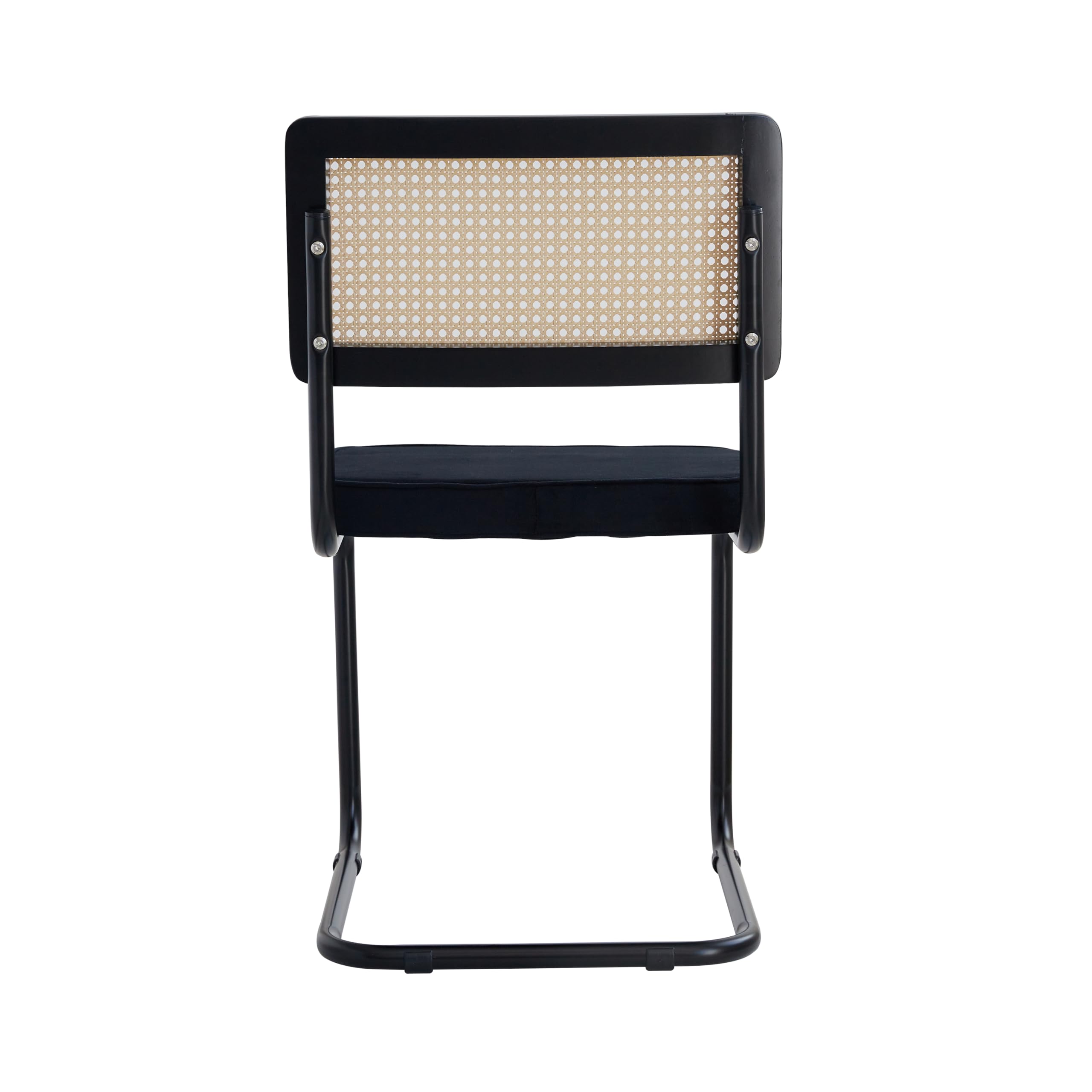 Juego de 6 Sillas de Comedor Escandinavas, Sillas de Comedor con Patas Cromadas, Sillas Voladizas, Sillas de Oficina, Sillas Modernas (Negro-2)