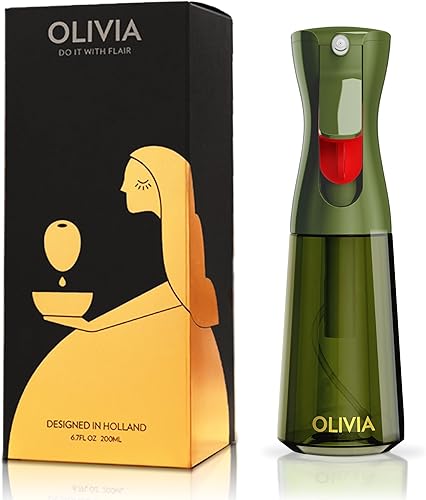 FLAIROSOL OLIVIA Vaporizador de aceite de oliva para cocinar, vaporizador de aceite de oliva de vidrio de 200ml, vaporización continua de cocina con