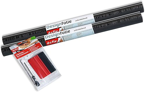 Miniatura 2 de d-c-fix 346-0034-2PKA - Película autoadhesiva decorativa, diseño de madera negra, rollo de 17 x 78 pulgadas, paquete de 2 con aplicador