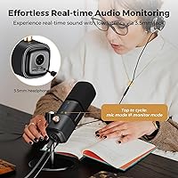 Vista 7 de NearStream AM25X Gen2 Micrófono de Condensador XLR/USB con Cancelación de Ruido/Control de Volumen/Entrada de Auriculares/Silencio, Micrófono