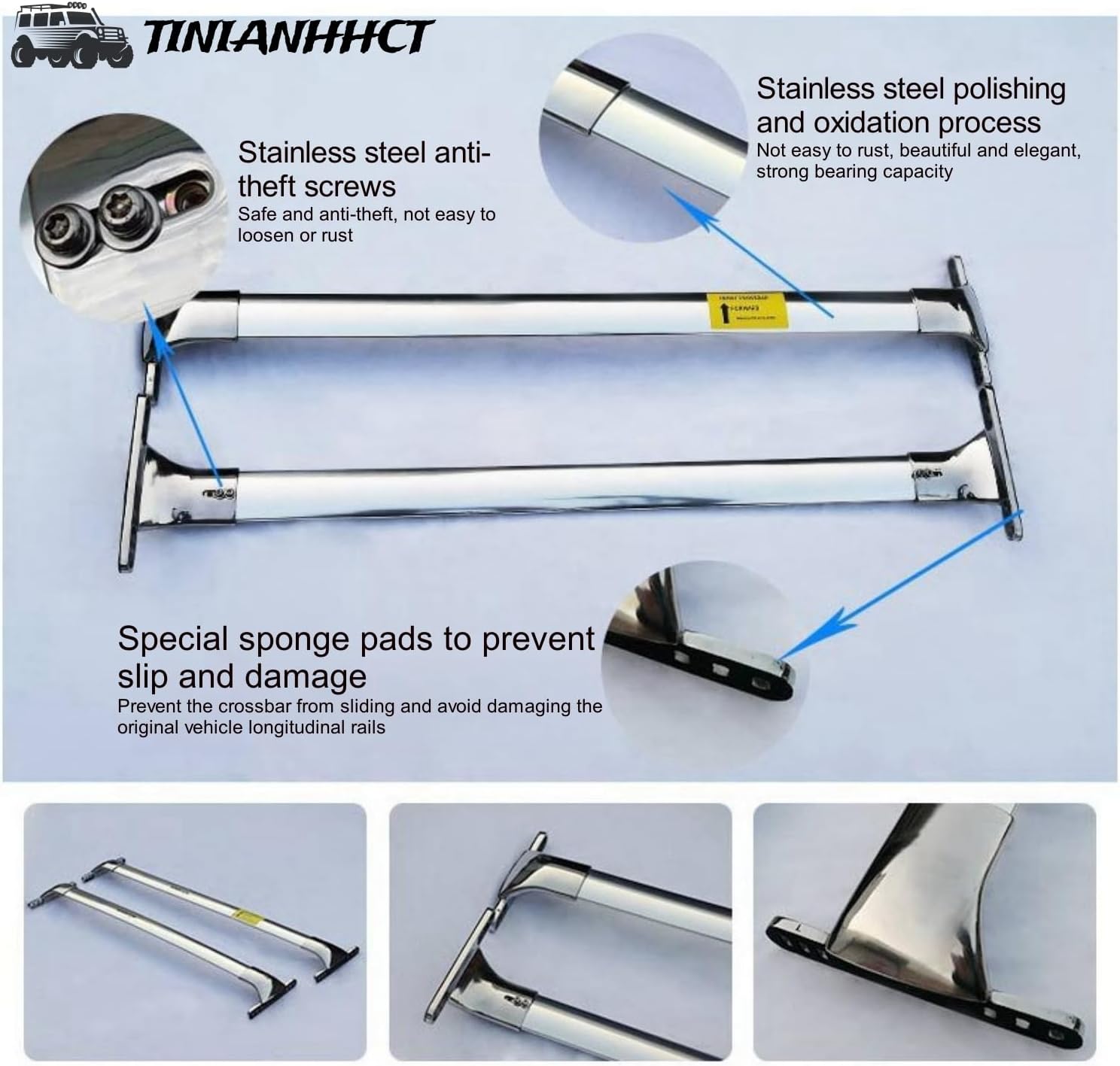 2PCS Cross Bars Fits for Infiniti QX70 2014-2017 Side Rails Luggage Cargo Carrier Roof Side Rails Roof Rack Cross Rails (Stainless Steel)