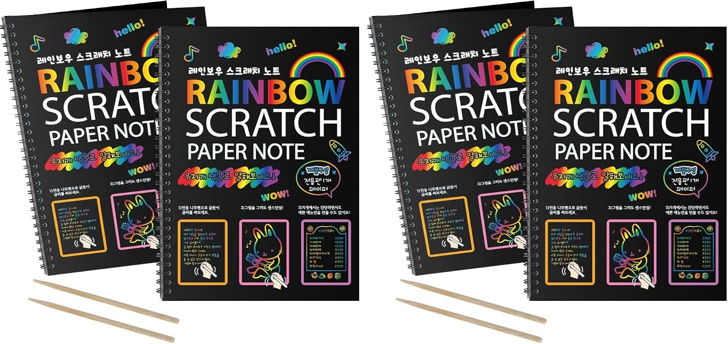 I&Art Scratch Art Books for Kids Scratch Art Paper Rainbow Scratch Art for Best Gifts