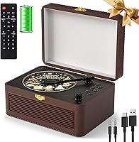 Gueray Portable Bluetooth CD Player with Speakers: Retro 3600mAh Rechargeable, FM Radio, USB/AUX, Remote Control