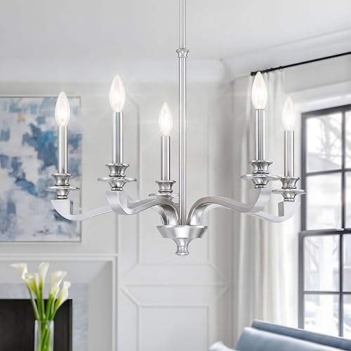 Miniatura 22 de Lámpara negra para comedor, 28.5 pulgadas de diámetro, moderna lámpara de vela sobre mesa, lámpara de granja de 9 luces para cocina, dormitorio