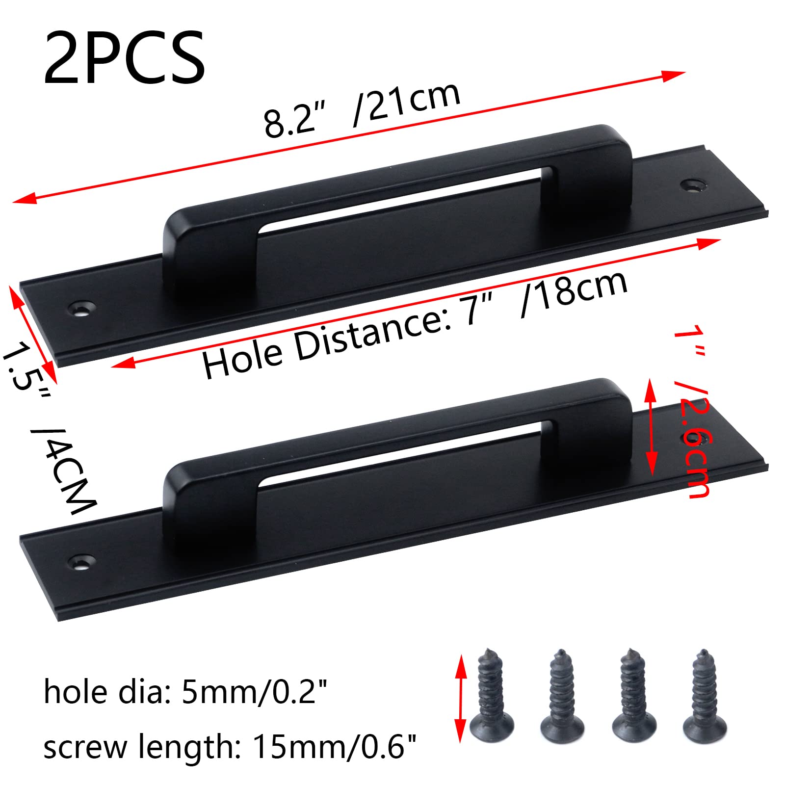 Barn Door Handles - 2 Pack Sliding Door Pulls -2