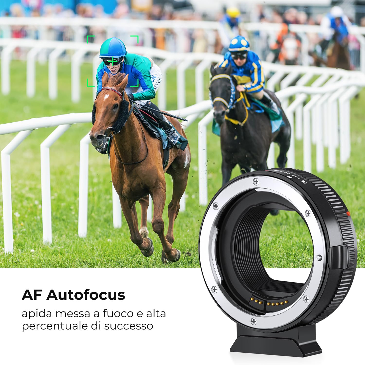 K&F CONCEPT Adattatore Compatibile con Canon Auto EF/EF-S a EOS R, in Metallo con Messa a Fuoco Automatica, con Custodia Protettiva