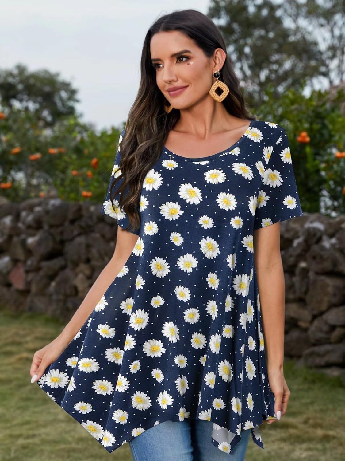 BELAROI Plus Size Tops for Women Summer Casual Tshirts Tunic Short Sleeve Loose Fit Outfits 1X-5X - Image 5