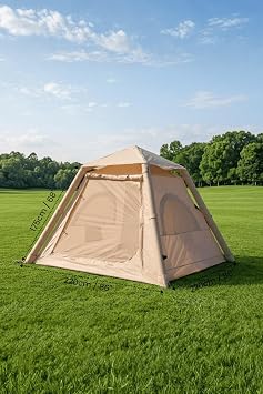 Şişme Kamp Çadırı 4 Kişilik 4 Mevsim 220x220x175 cm Çadır Pompalı Su Geçirmez Kolay Kurulum