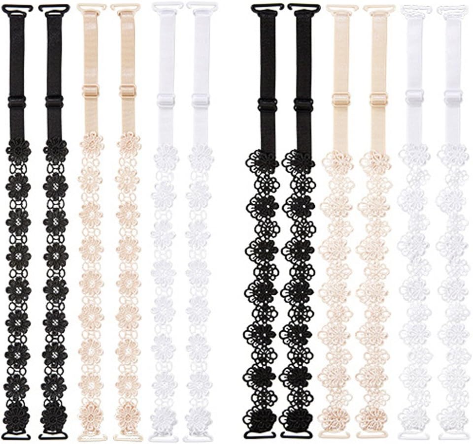 YEKEYIWomen Bra Straps Flower Lace Adjustable Underwear Strap Replacement Shoulder