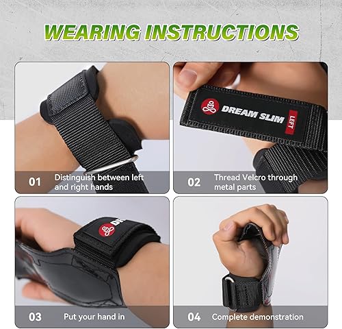 Miniatura 7 de Correas de muñeca de levantamiento de pesas para levantamiento de pesas, levantamiento de peso muerto y guantes de levantamiento de potencia,