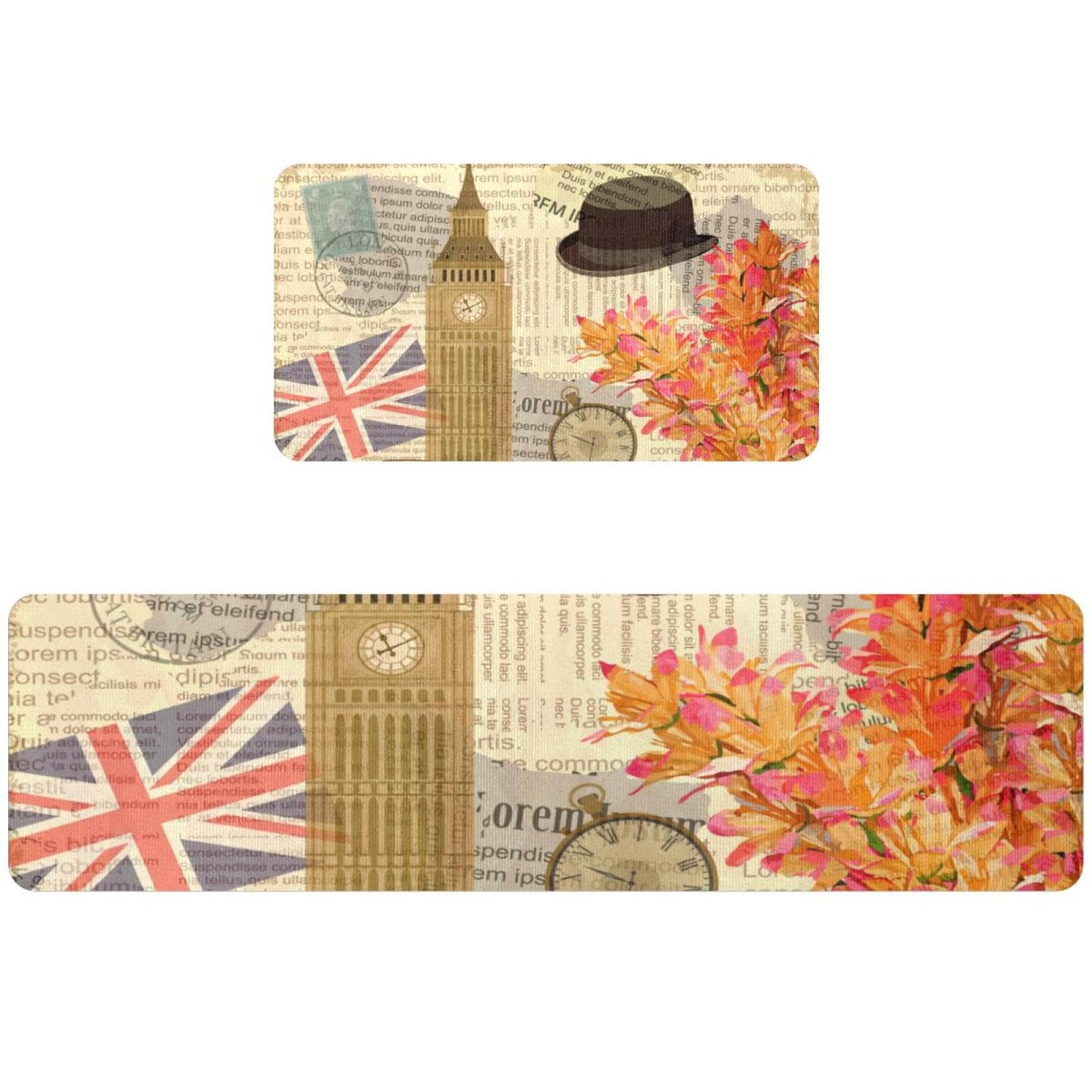 Tapete de cocina decorativo estilo Londres para pasillo y cuarto de lavado