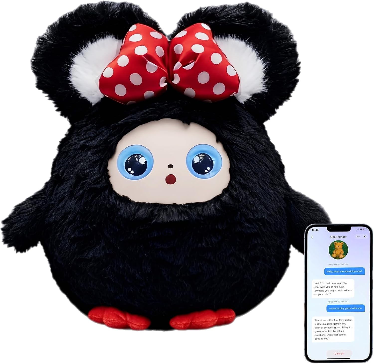 AI Intelligent Interactive Plush Toy ChatGPT, with Vibration/Tactile Perception and Children's Emotions, multilingual Companions, Interactive Games, Memory Training (Noctis)