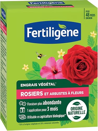 Engrais Végétal Rosiers et Arbustes à Fleurs 1,2 kg Fertiligène FEGROS12