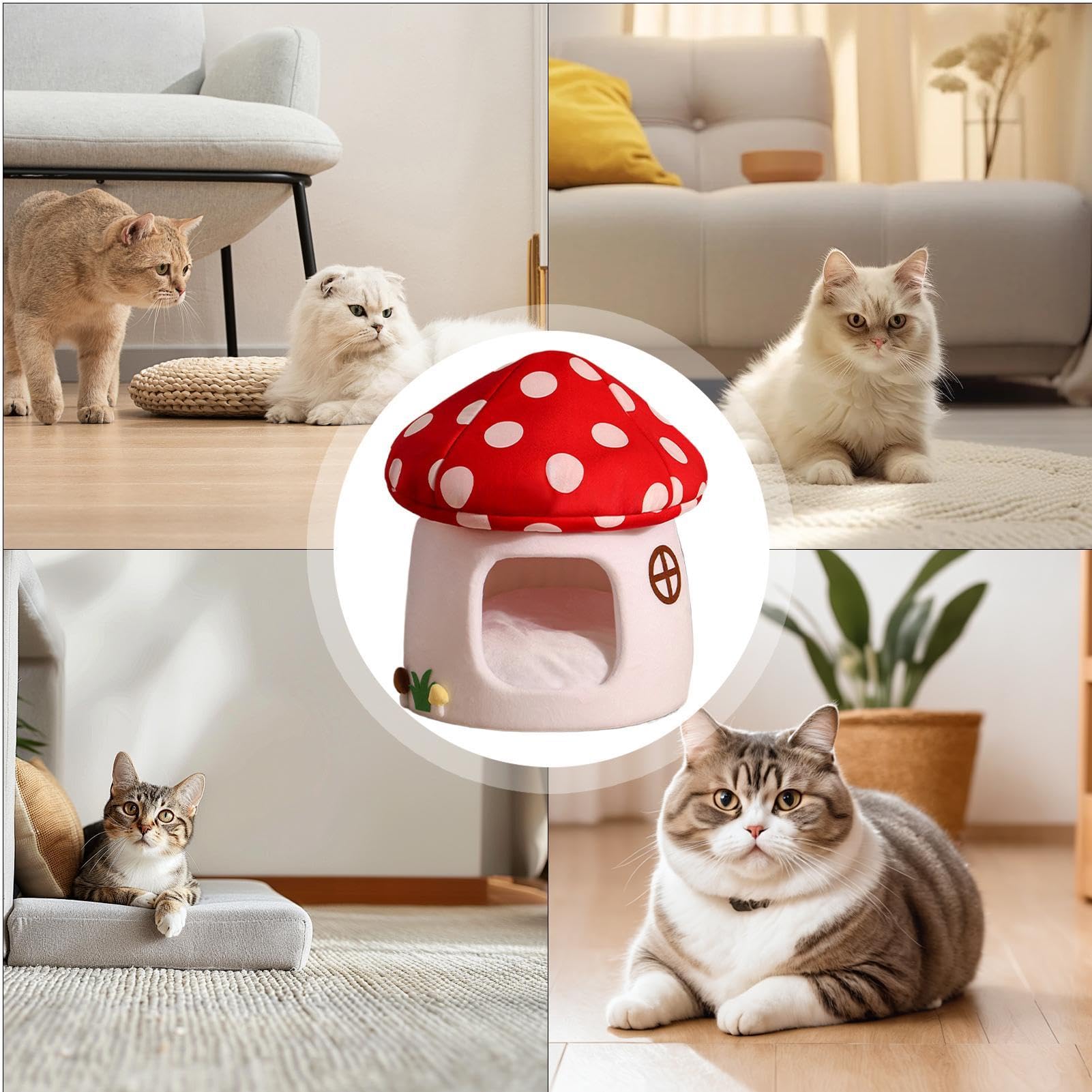 Cuccia per animali domestici Caldo Nido della Grotta - Letto per Gatti Cave, Accogliente Letto per Animali Domestici Caldo Nido Grotta | Letto per Gatti Mezzo Chiuso Casa per Cuccioli Lavabile | Tenda Accogliente Interno Piccoli Cani Gatti