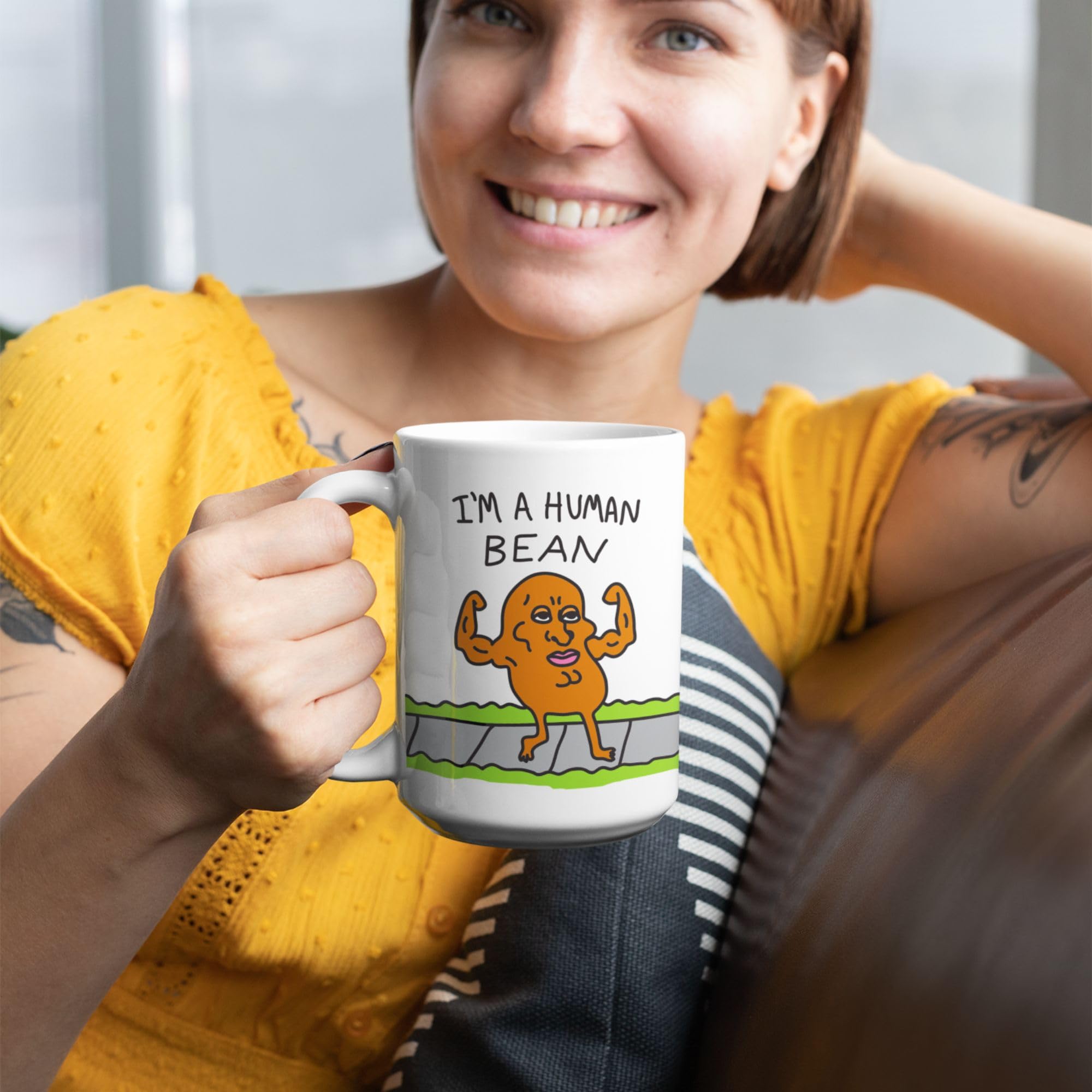 LookHUMAN Tazza In Ceramica 'I'm Off To Otter Space' – 425 Ml, Bianca, Idea Regalo Spaziale