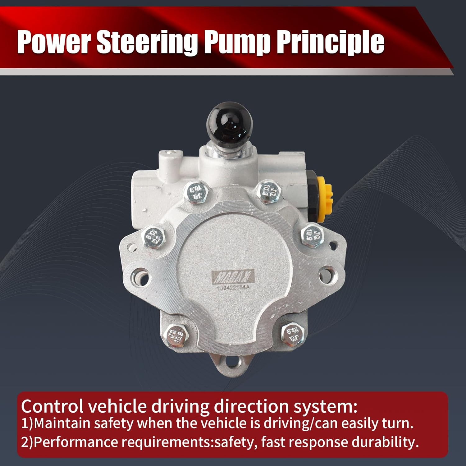 Power Steering Pump 1J0422154A Compatible with Volkswagen Beetle 1998-2006 Golf 1999-2006 Jetta 1999-2005 1.9L L4 Replaces 21-5151 96-5151 1J0422154J 2K0422154A
