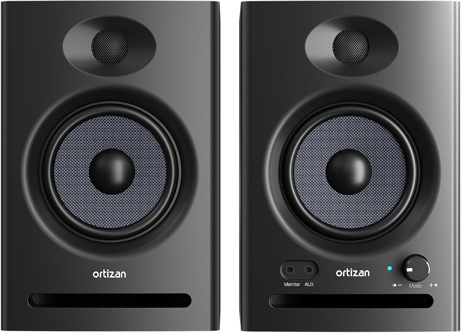 Ortizan C7 Dual-Mode 2.0 Studio Monitors, Active Monitor Speakers for Near Field Music Production, Bluetooth 5.3 Wireless Computer PC Monitor Gaming Bookshelf Speakers(Pair, Black)