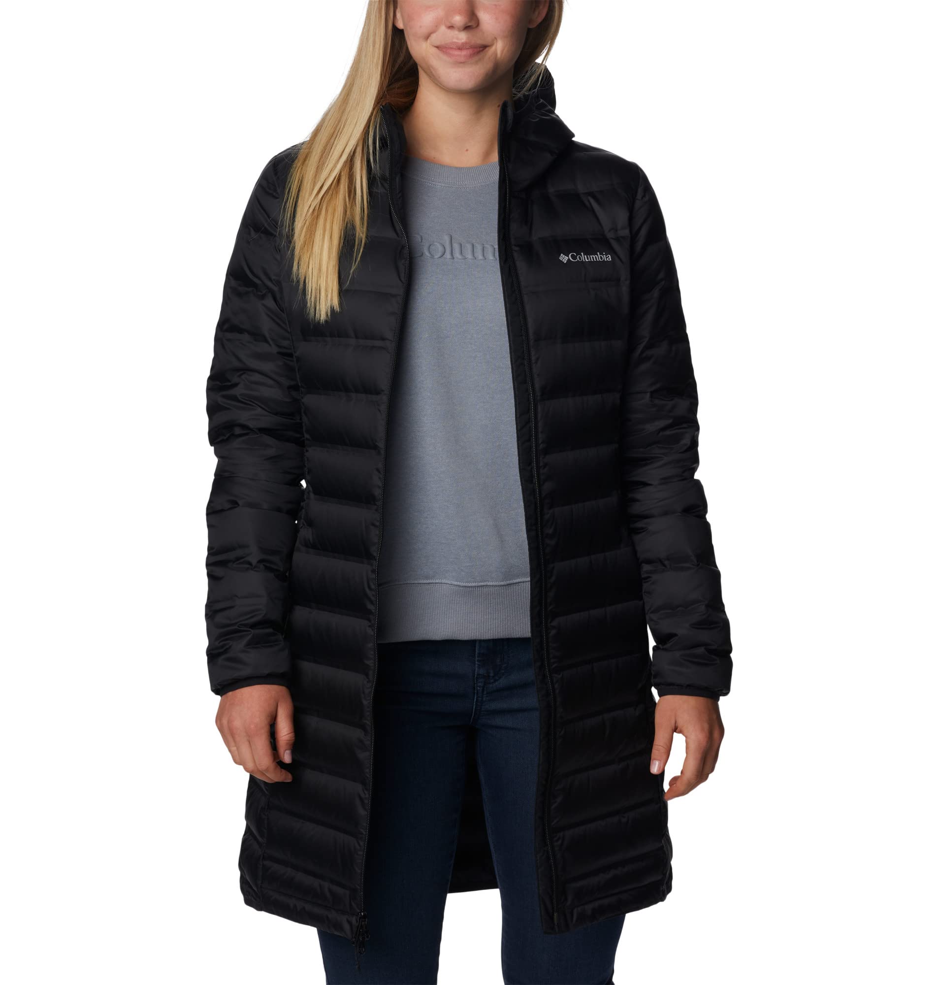 Columbia Women's Lake 22 Down Long Hooded Jacket, Hooded Puffer Down Jacket