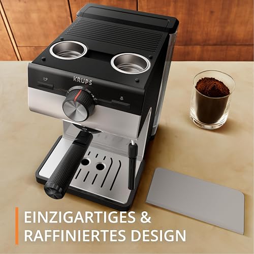 Krups Authentic XP381B10 - Macchina per caffè espresso da 15 bar, funzionamento intuitivo, design raffinato, ugello per vapore integrato, serbatoio dell'acqua da 2 l, con accessori, colore: - 4