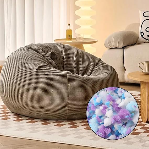 FUNSUEI 2.3kg Shredded Memory Foam Filling - Foam Crumbs for Bean Bag Chair, Couch, Bed, Pillow & Crafts, Soft & Comfortable
