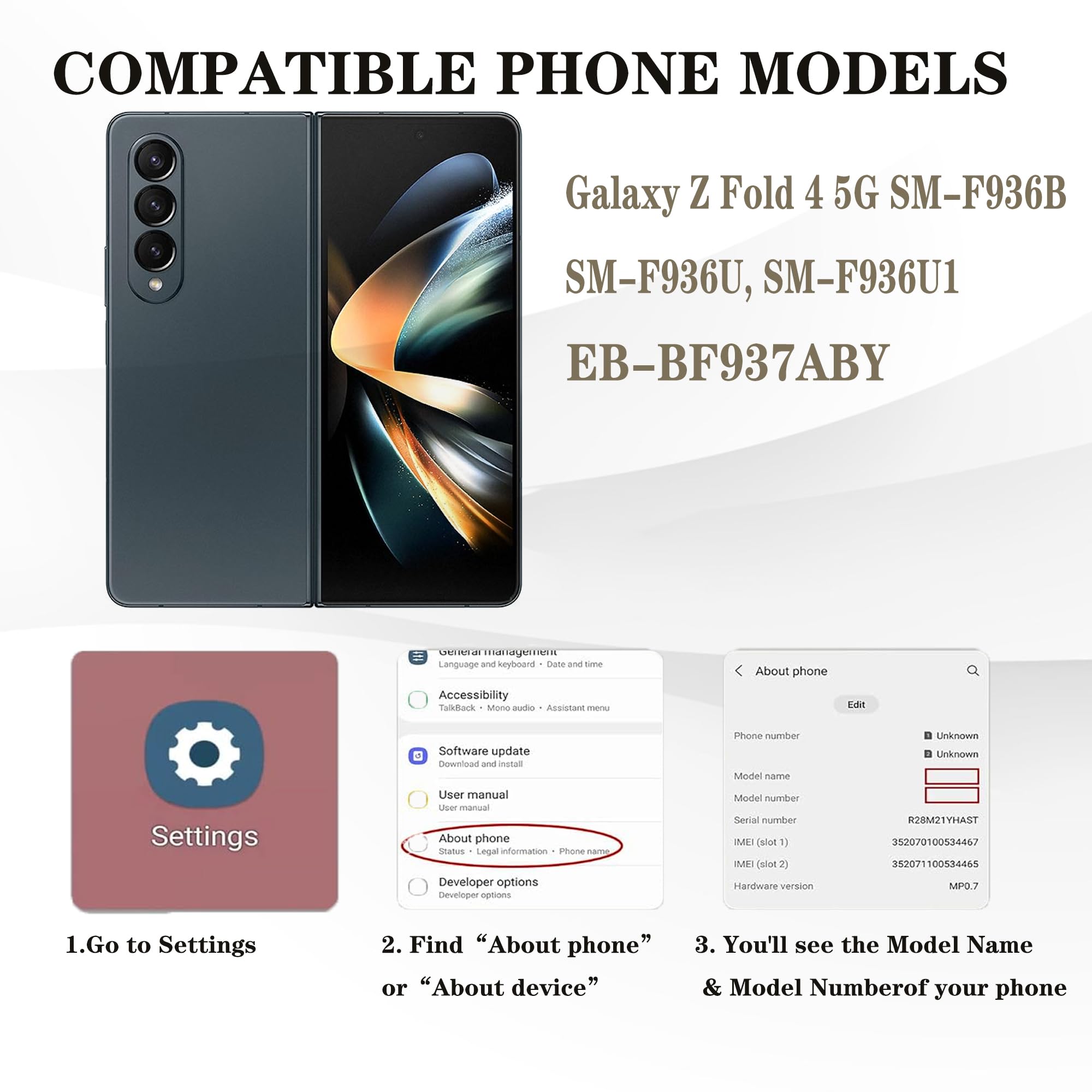 Amazon.com: Vvuilsty EB-BF937ABY Replacement Battery for Galaxy Z