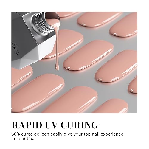 Miniatura 2 de MelodySusie Tiras de uñas de gel semicuradas, gelatina nude, funciona con cualquier lámpara de uñas, calidad de salón, larga duración, fácil de