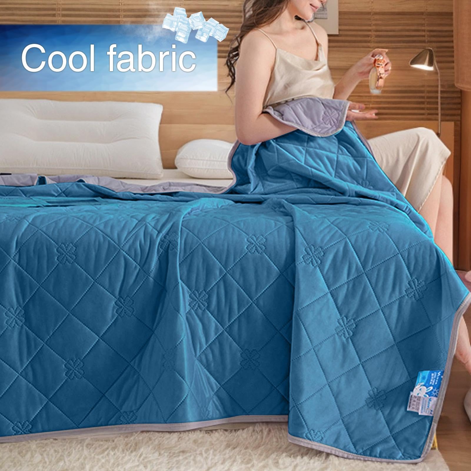 Kühlende Schmusetuch, atmungsaktiv, leicht, tragbar, doppelseitig | Kühlende Sommerdecke für Couch, Sofa, Innenbereich, Schlafzimmer, Outdoor, Camping