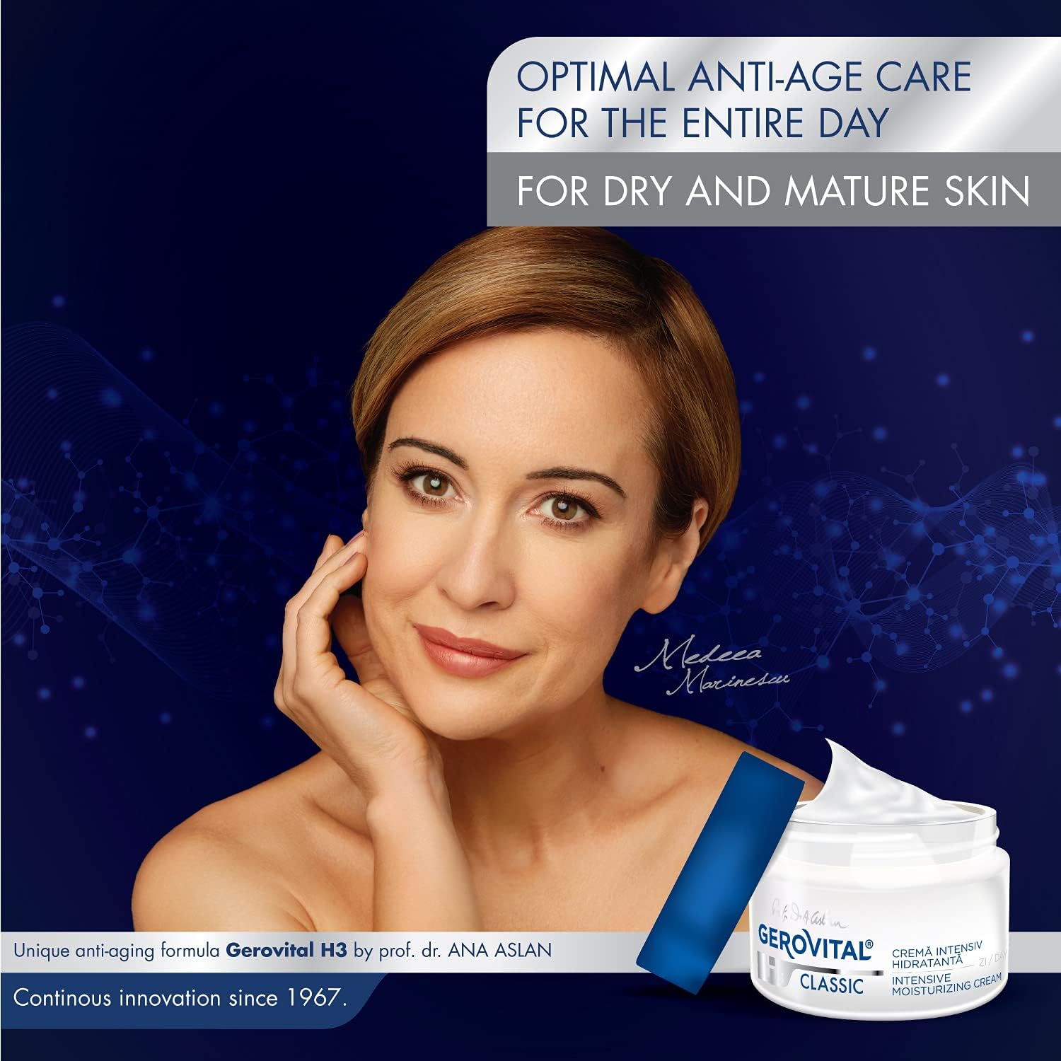 GEROVITAL CLASSIC Intensive Moisturizing Face Cream with Hyaluronic Acid and Vitamin E, Anti Wrinkle, Anti-Aging Face Cream, Nourishing, Deeply Hydrating, 50 ml