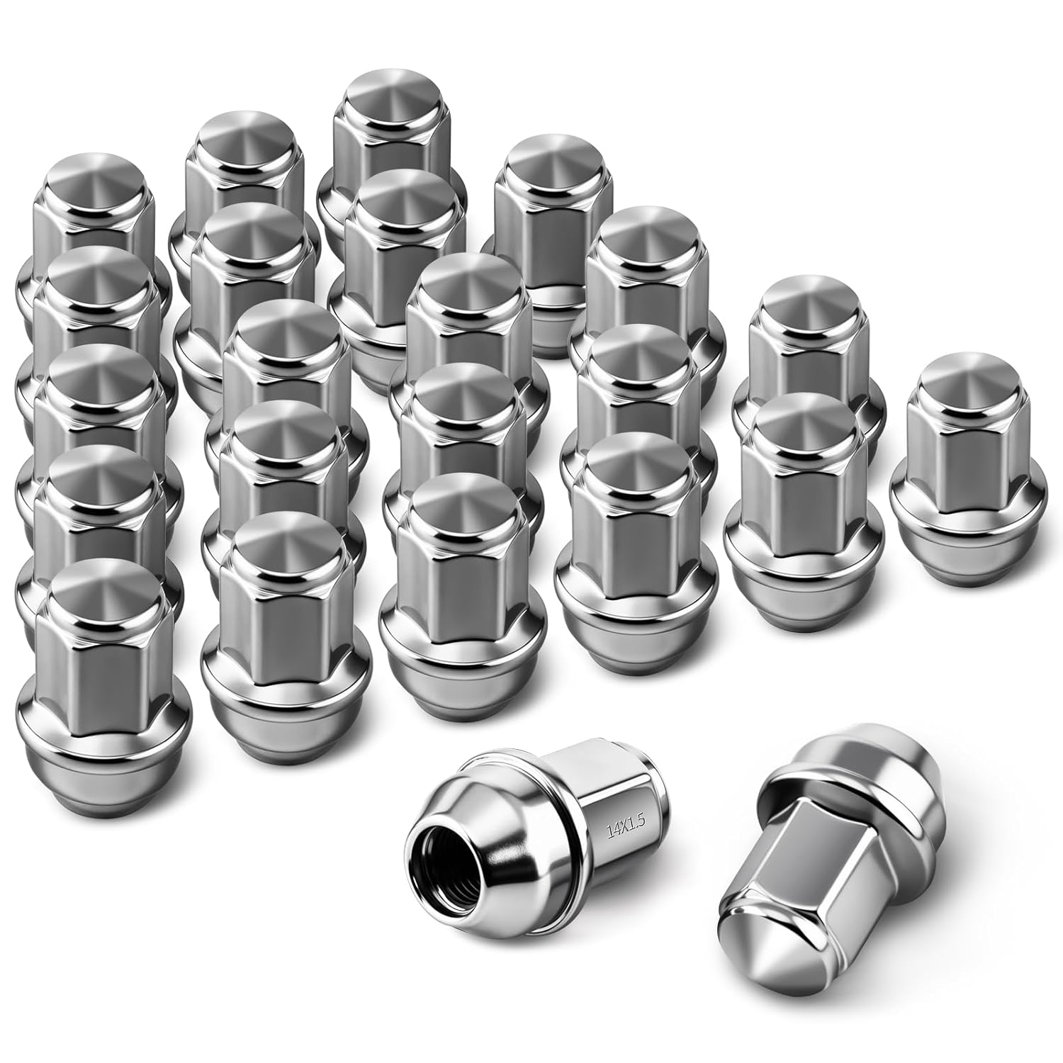24Pcs 12x1.5 OEM Lug Nuts Fit for 2015-2025 Ford F150 Expedition & Lincoln Navigator, One-Piece Design Factory Steel Tuner Nuts, 21mm Hex Anti-Rusting Stock Wheel Lugnuts Replace OE# ACPZ1012B