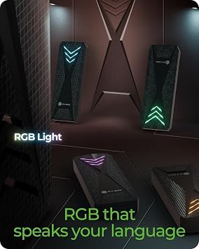 NVMe M.2 SSD Enclosure, ICY BOX RGB USB 3.2 Gen 2 (10 Gbps) Enclosure, Trim, UASP, RGB LED, Compatible with 2230/2242/2260/2280 NVMe SSDss Plug & Play