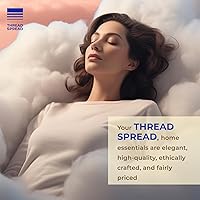 Vista 7 de THREAD SPREAD Fundas de almohada 100% de algodón egipcio - Fundas de almohada de alto conteo de hilos tamaño Queen/estándar, paquete de 2, suaves