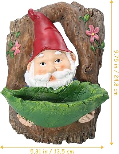 Miniatura 6 de Happyyami 1pc Hanging Tree Feeder Gnome Hummingbird Feeder Gnome Tree Hugger Decoraciones Navideñas para Exteriores Hanging Hummingbird Feeder Tree